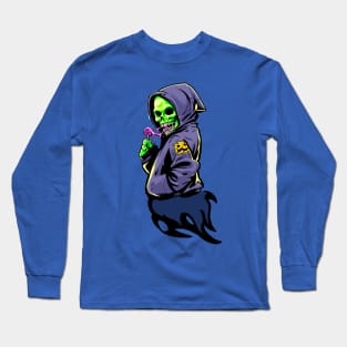 The Sweet Reaper: Spectral Love for Pink Lollipop Long Sleeve T-Shirt